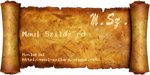 Maul Szilárd névjegykártya